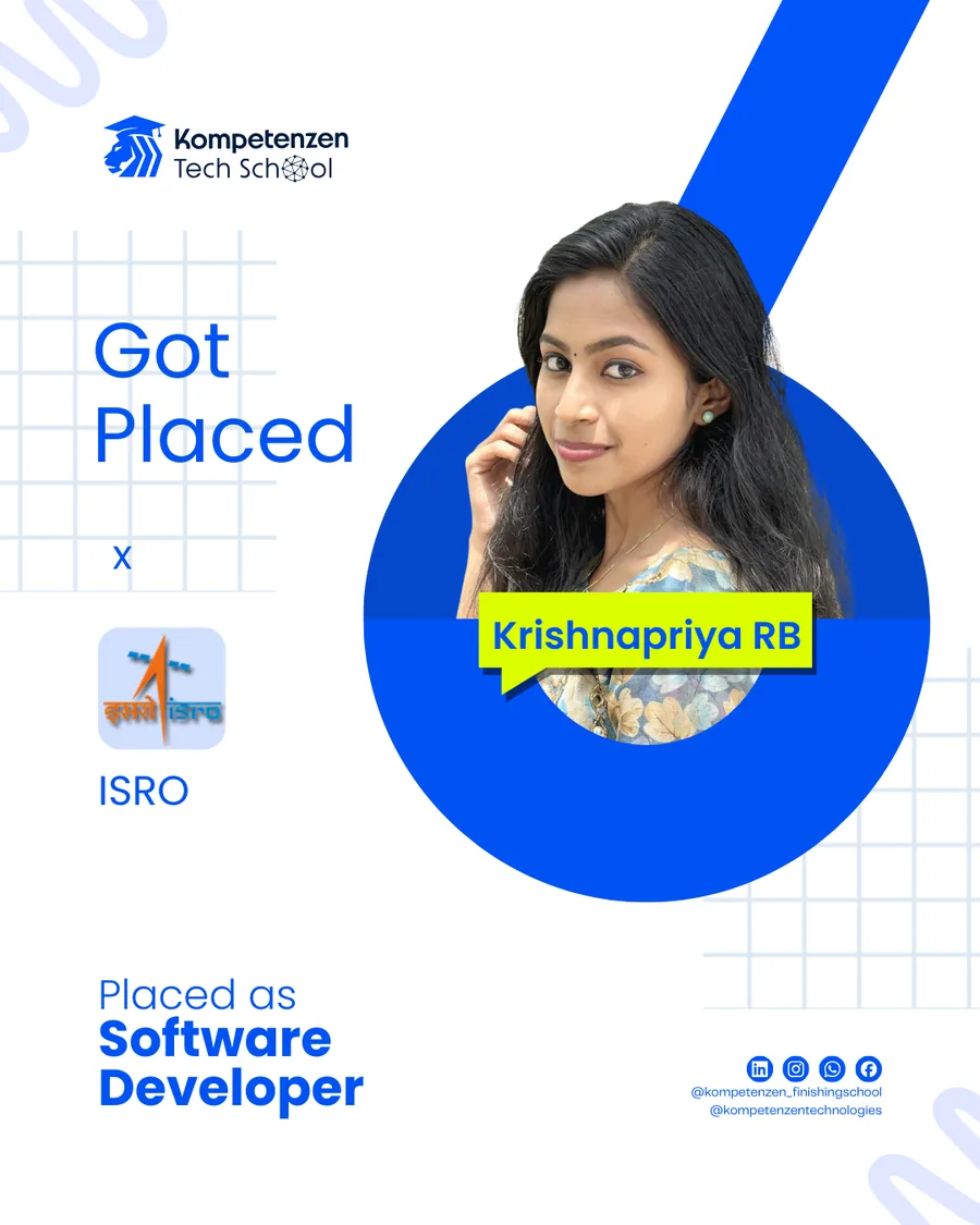 Krishnapriya secured a position at ISRO