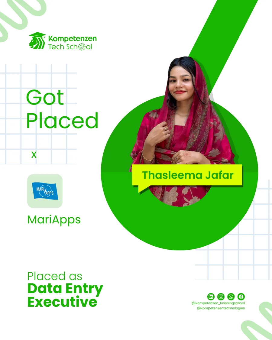 Thasleema Jafarr placed at MariApps
